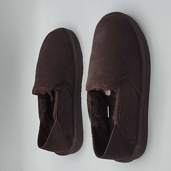 New Aussie Merino Chocolate Byron Suede Slippers 8 - Picture 3 of 8